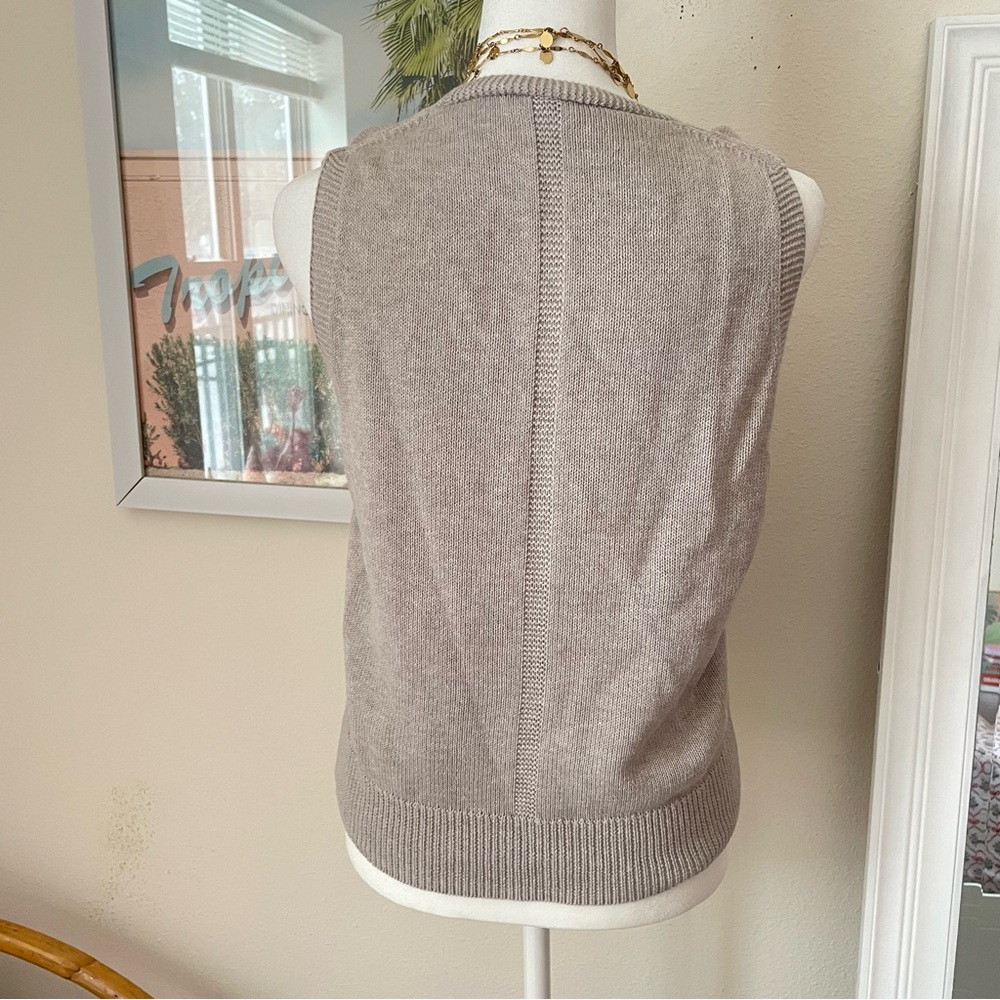 Alex Mill Emilia Sweater Vest Oatmeal Cotton Linen - Picture 9 of 9